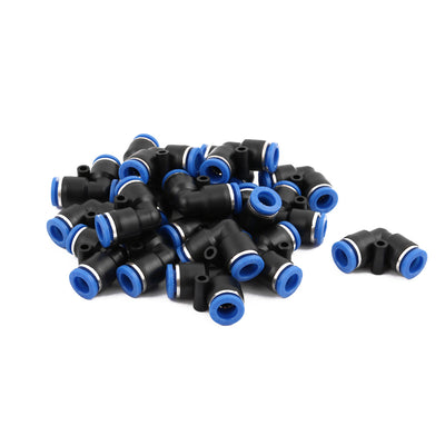 Harfington Uxcell 20Pcs 8mm Dia L Type Tube Hose Pneumatic Air Quick Fitting Push In Connector