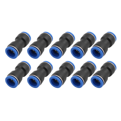 Harfington Uxcell 10Pcs 16mm Dia Straight 2 Ways Tube Hose Pneumatic Air Quick Fitting Push In Connector