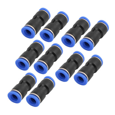 Harfington Uxcell 10Pcs 8mm Dia 2 Way Straight Tube Hose Pneumatic Air Quick Fitting Push In Connector