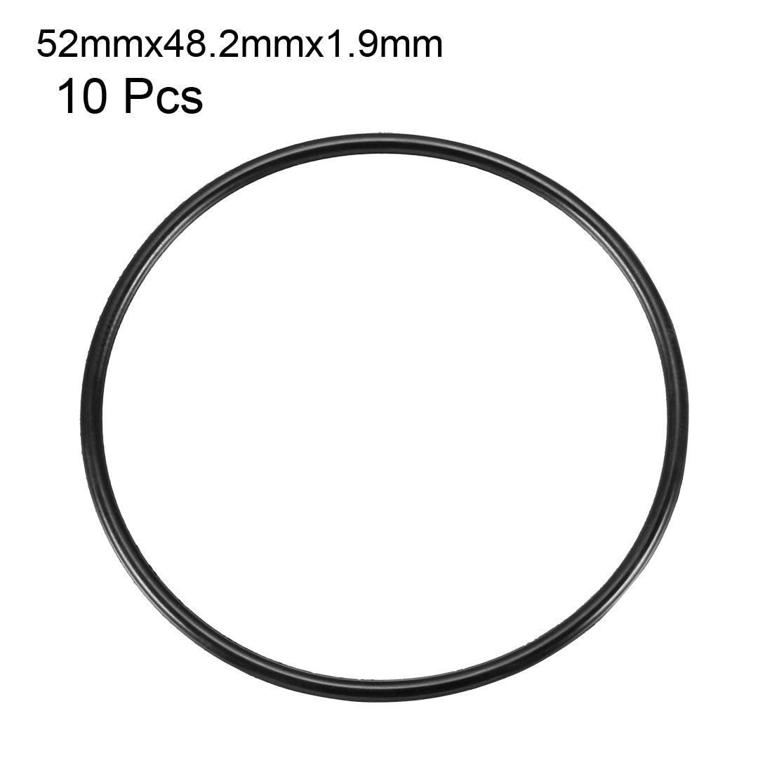 uxcell Uxcell 10Pcs 52mm x 1.9mm Black Flexible Nitrile Rubber O Ring Oil Seal Washer Grommets