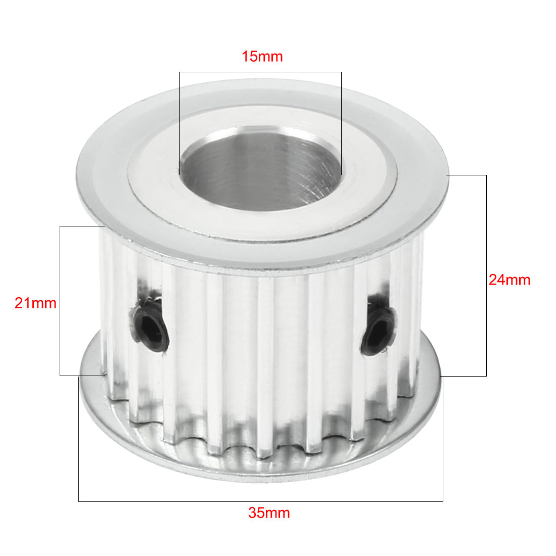 uxcell Uxcell Aluminum 20 Teeth 15mm Bore 5mm Pitch Timing Belt Pulley for 20mm Belt