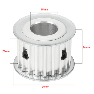 Harfington Uxcell Aluminum 20 Teeth 15mm Bore 5mm Pitch Timing Belt Pulley for 20mm Belt