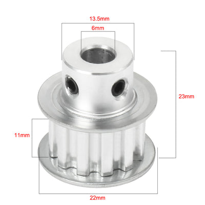 Harfington Uxcell Aluminum XL 12 Teeth 6mm Bore Timing Belt Idler Pulley Flange Synchronous Wheel for 10mm Belt 3D Printer CNC