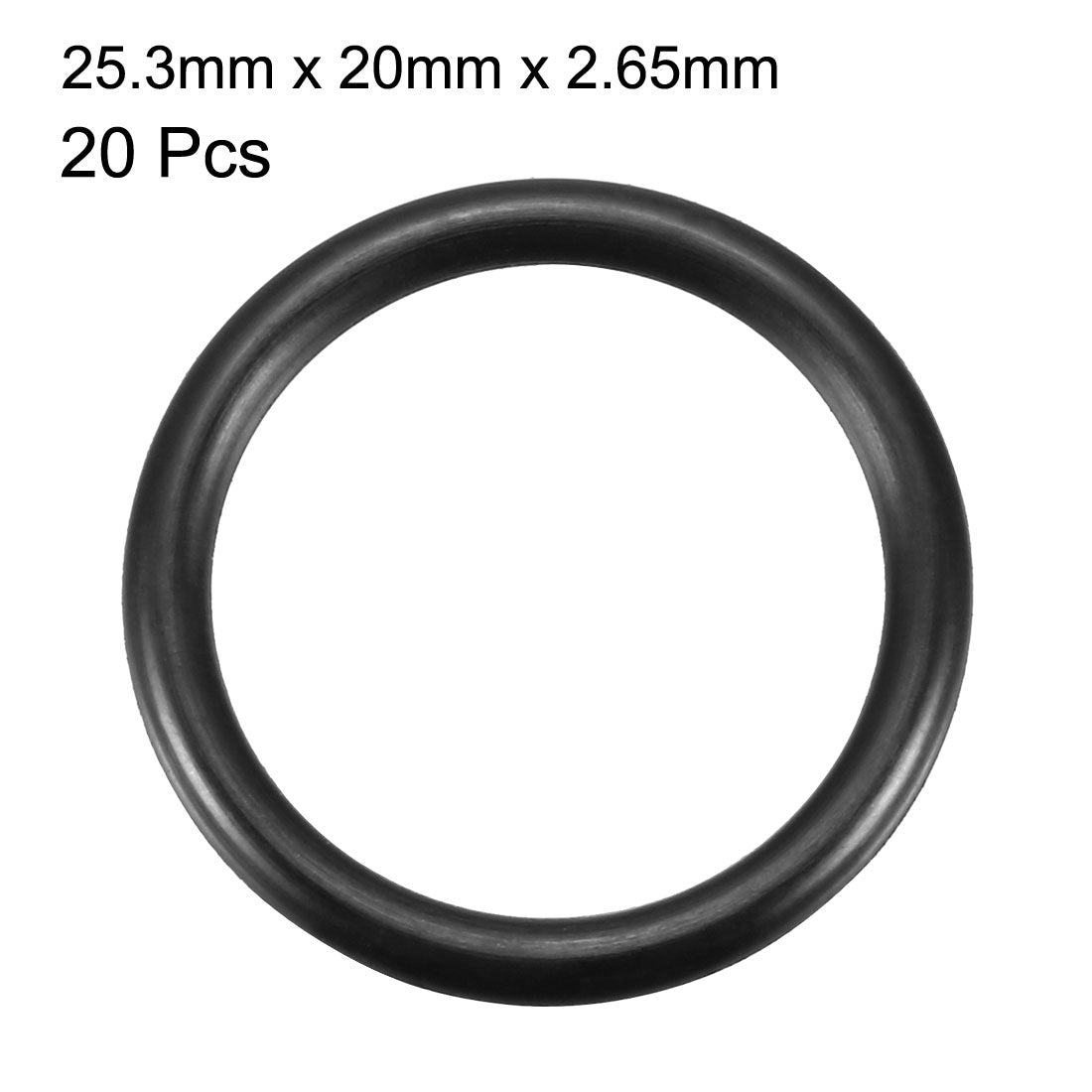 uxcell Uxcell 20Pcs Round Nitrile Butadiene Rubber NBR O-Ring 20mm Inner Dia 2.65mm Width