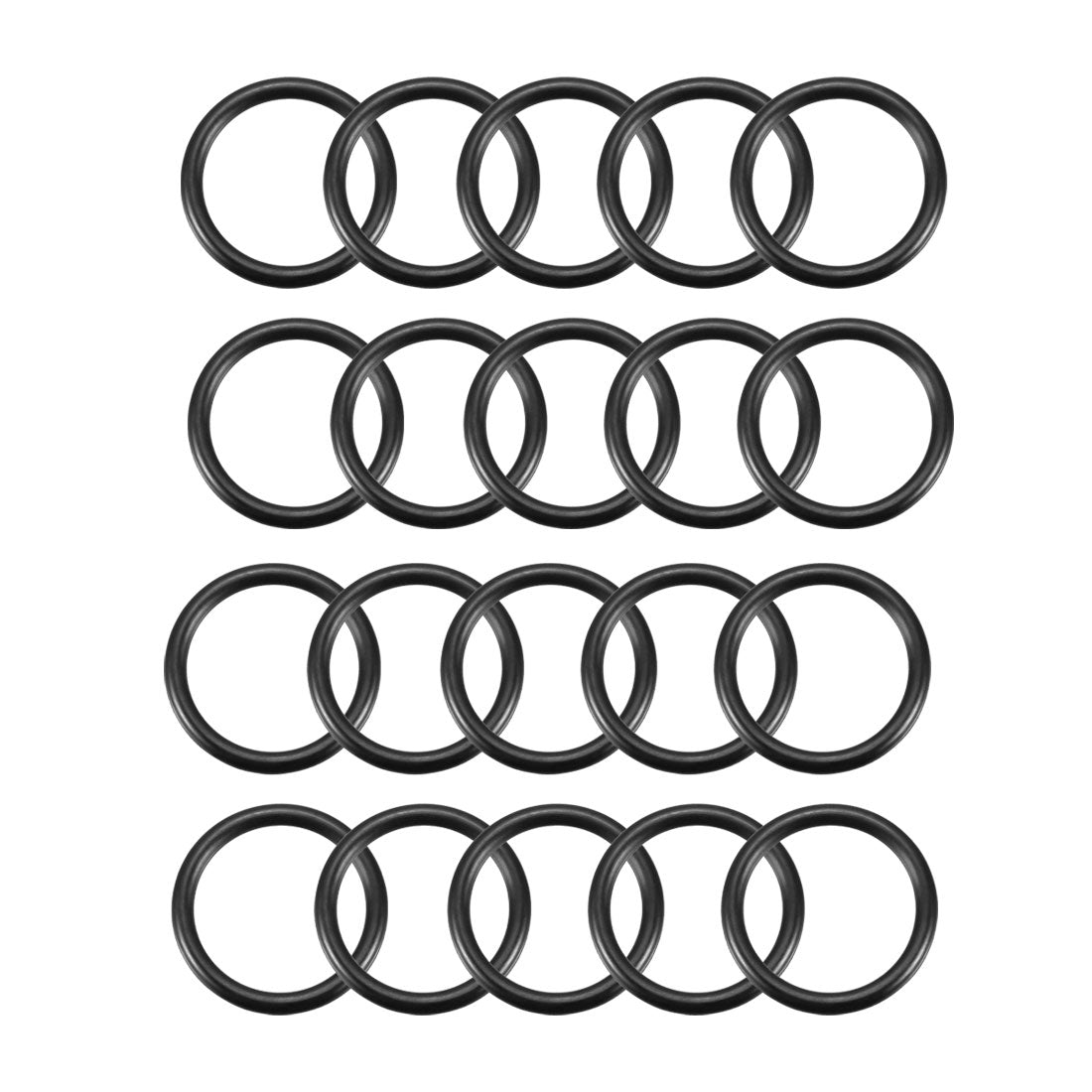 uxcell Uxcell 20Pcs Round Nitrile Butadiene Rubber NBR O-Ring 20mm Inner Dia 2.65mm Width