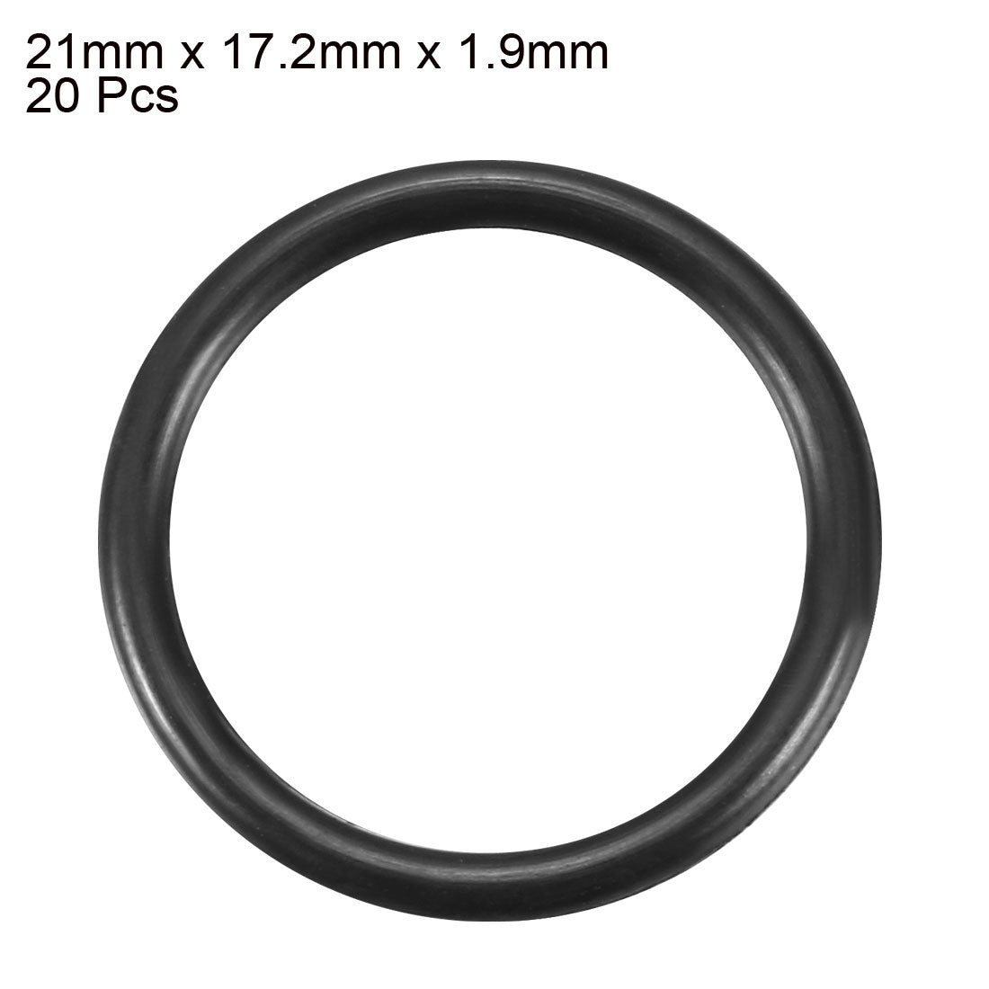 uxcell Uxcell 20Pcs Black Round Nitrile Butadiene Rubber NBR O-Ring 21mm OD 1.9mm Width