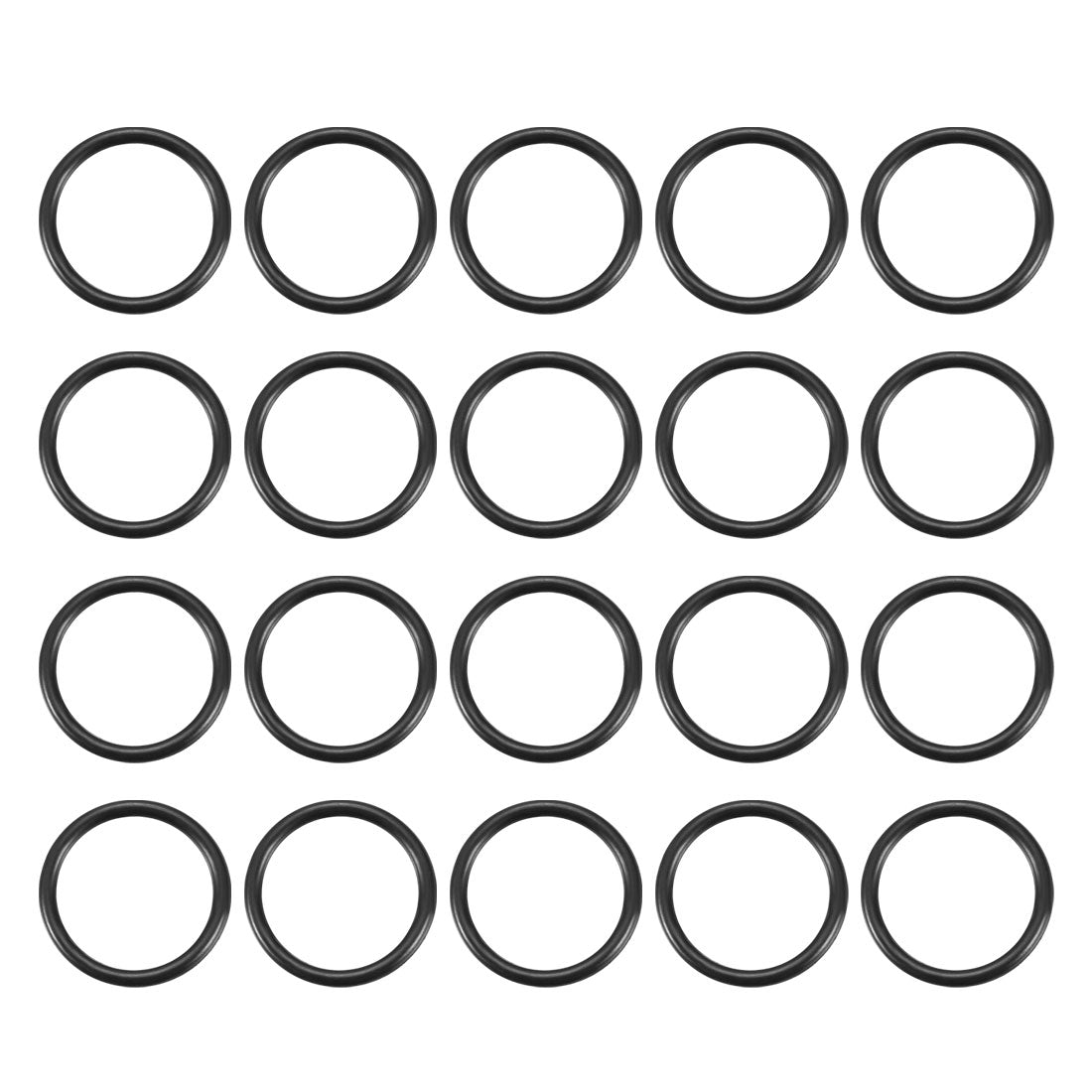 uxcell Uxcell 20Pcs Black Round Nitrile Butadiene Rubber NBR O-Ring 21mm OD 1.9mm Width