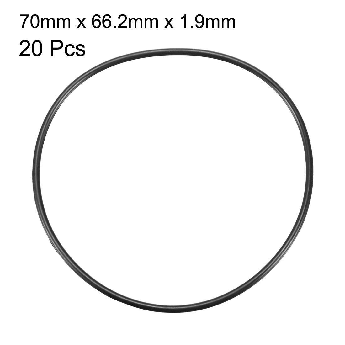 uxcell Uxcell 20Pcs Black Round Nitrile Butadiene Rubber NBR O-Ring 70mm OD 1.9mm Width