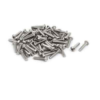 Harfington Uxcell 6#-32 x 5/8-inch 304 Stainless Steel Phillips Pan Head Machine Screw Bolt 60pcs