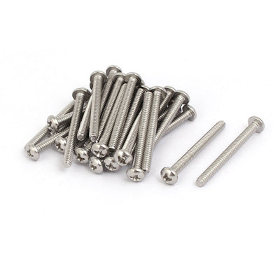 Harfington Uxcell 6#-32 x 1-3/8-inch 304 Stainless Steel Phillips Pan Head Machine Screw Bolt 30pcs