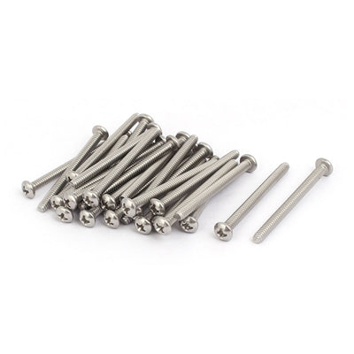 Harfington Uxcell 6#-32x1-5/8-inch 304 Stainless Steel Phillips Pan Head Machine Screw Bolt 30pcs