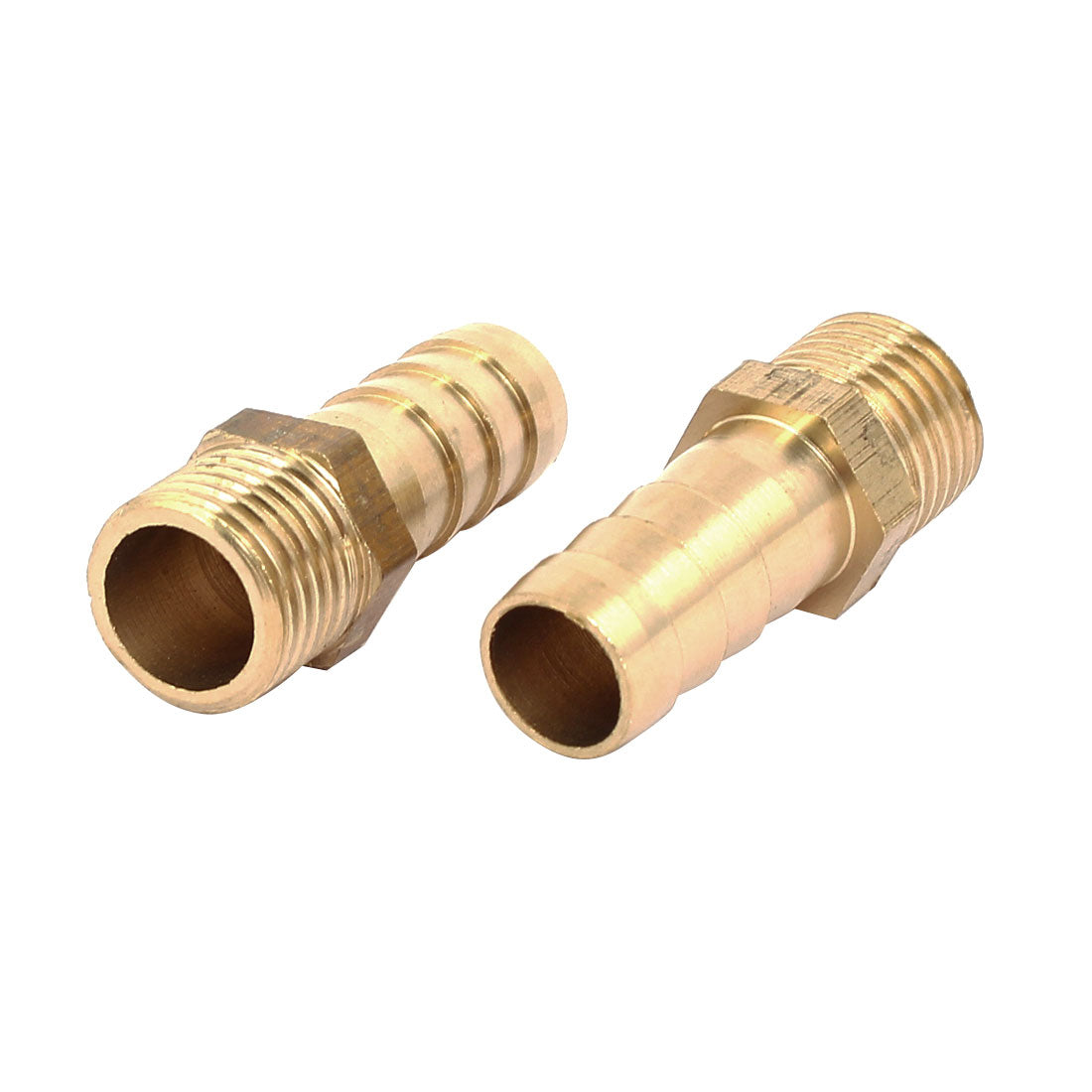 uxcell Uxcell 1/4BSP Male Thread 10mm Inner Dia Brass Hose Barb Coupler Fitting Connector 5pcs