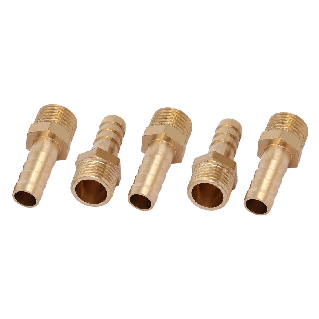 uxcell Uxcell 1/4BSP Male Thread 8mm Hose Barb Tubing Fitting Coupler Connector Adapter 5pcs