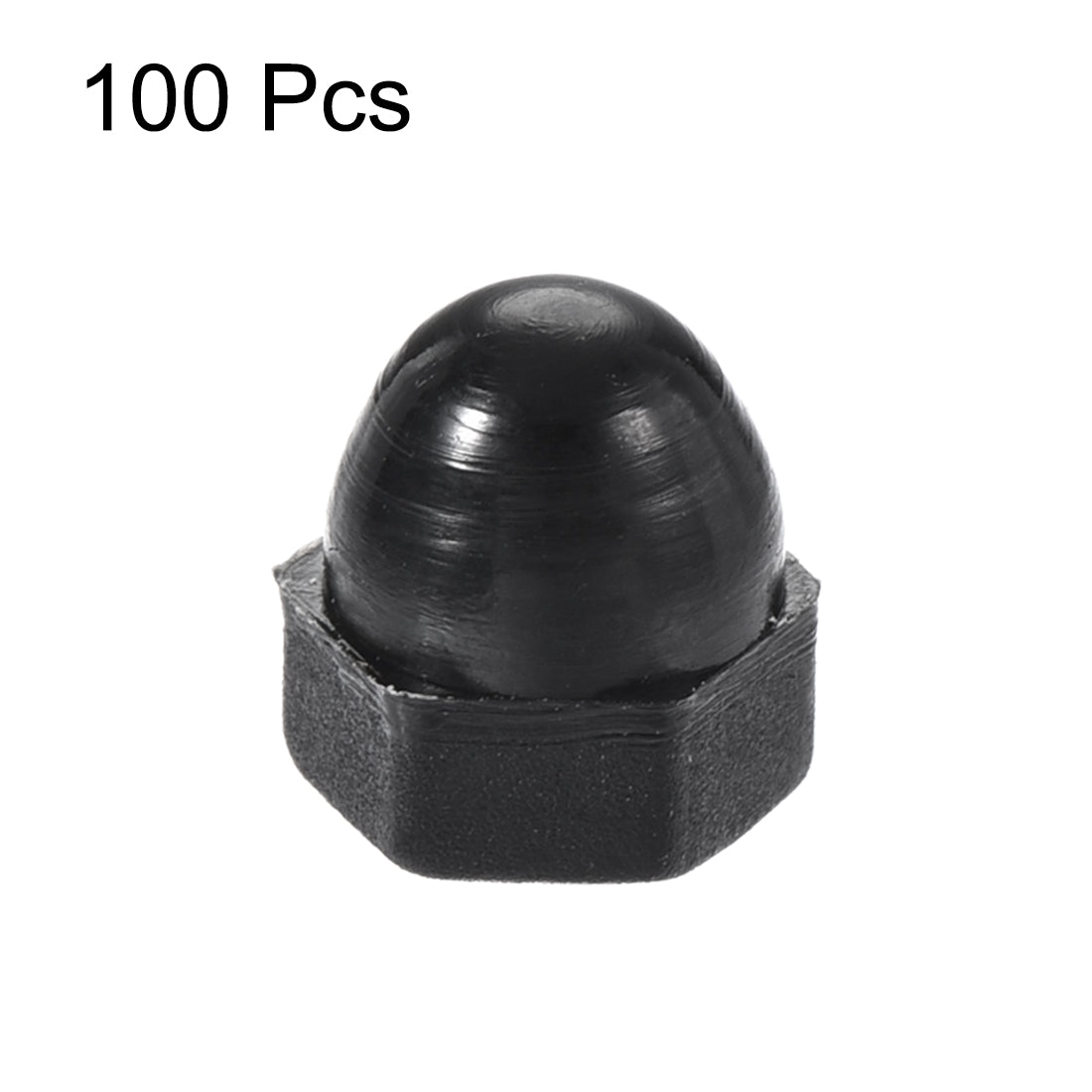 uxcell Uxcell M3 Female Thread Nylon Hex Domed Cap Acorn Nut Black 100pcs