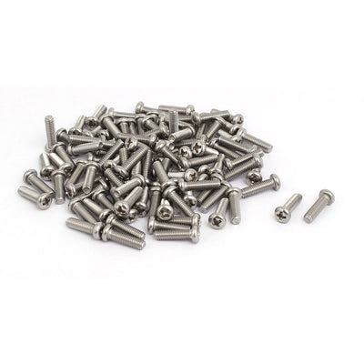 Harfington Uxcell M4 x 14mm 304 Stainless Steel Phillips Round Head Machine Screws Bolt 100pcs