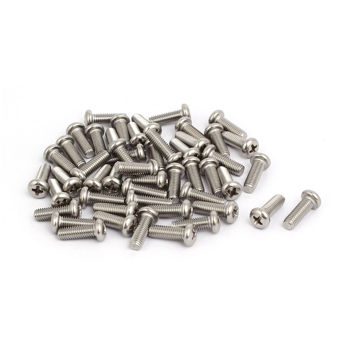 uxcell Uxcell 50pcs M5 x 15mm 304 Edelstahl Kreuzschlitz Rund Kopf Maschine Schraube Bohrer DE de