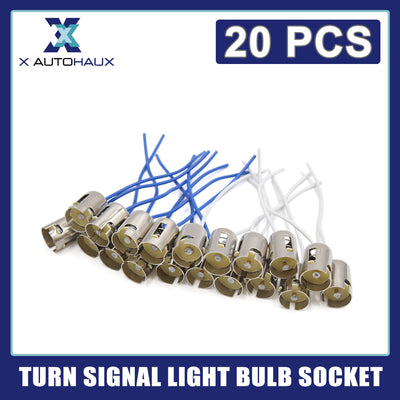 Harfington Uxcell 20pcs BA15s Turn Signal Light Bulb Wiring Harness Socket Connector 12V-36V for Car