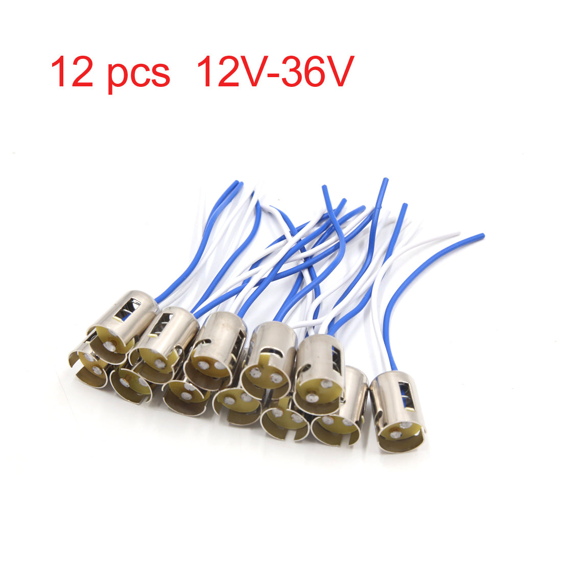 uxcell Uxcell 12pcs BA15D Light Bulb Dual Head Wiring Harness Socket Connector 12V-36V for Car