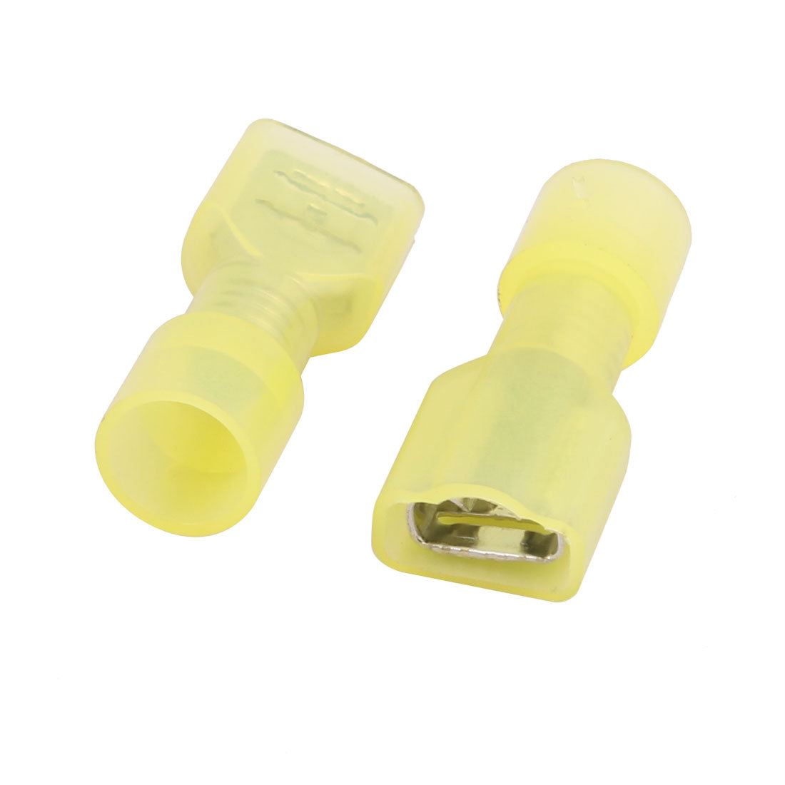 uxcell Uxcell 20Pcs 12-10AWG Wire Insulated 6.3mm Female Spade Crimp Terminal Connector Yellow