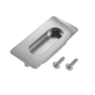 Harfington Uxcell 3" x 1-3/5" Einbau Schiebetür Griff Flush Pull Zink-Legierung gebürstetem Fertig DE de