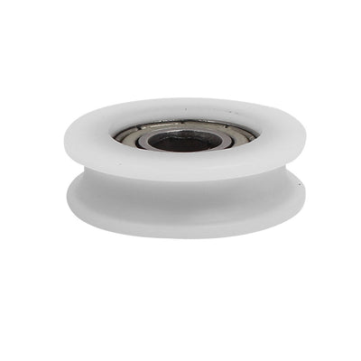 Harfington Uxcell 22mmx6mmx7mm Nylon U Groove Bearing Pulley Sliding Converyor Wheel White 2pcs