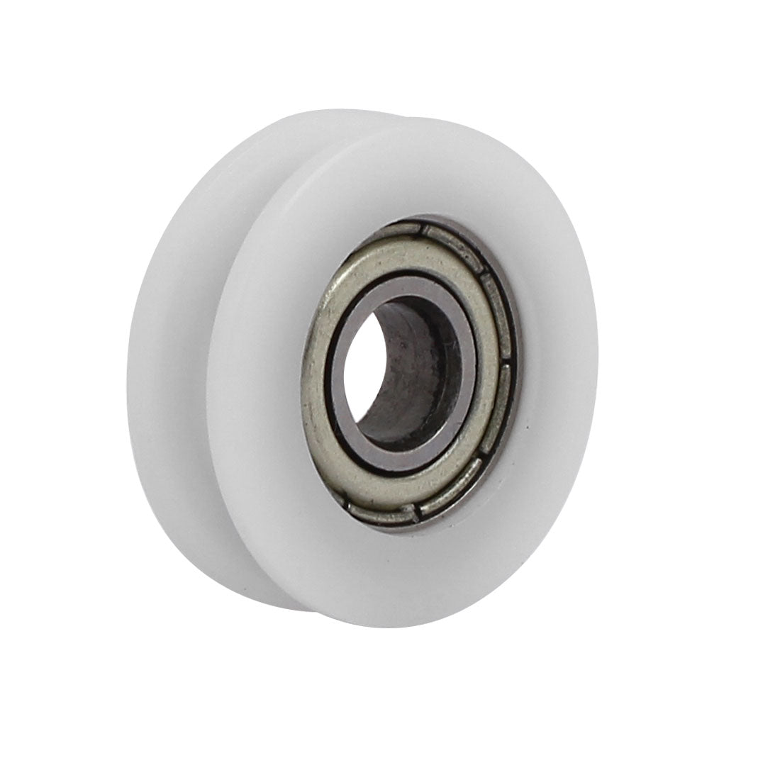 uxcell Uxcell 22mmx6mmx7mm Nylon U Groove Bearing Pulley Sliding Converyor Wheel White 2pcs