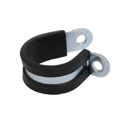 Harfington Uxcell 24mm Dia EPDM Lined R Shaped Zinc Plated Stainless Steel Pipe Clip Cable Clamp