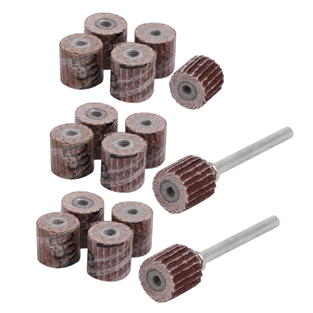 uxcell Uxcell 15pcs 10mm Dia 180 Grit Sandpaper Flap Sanding Wheel Grinding Head w Mandrels