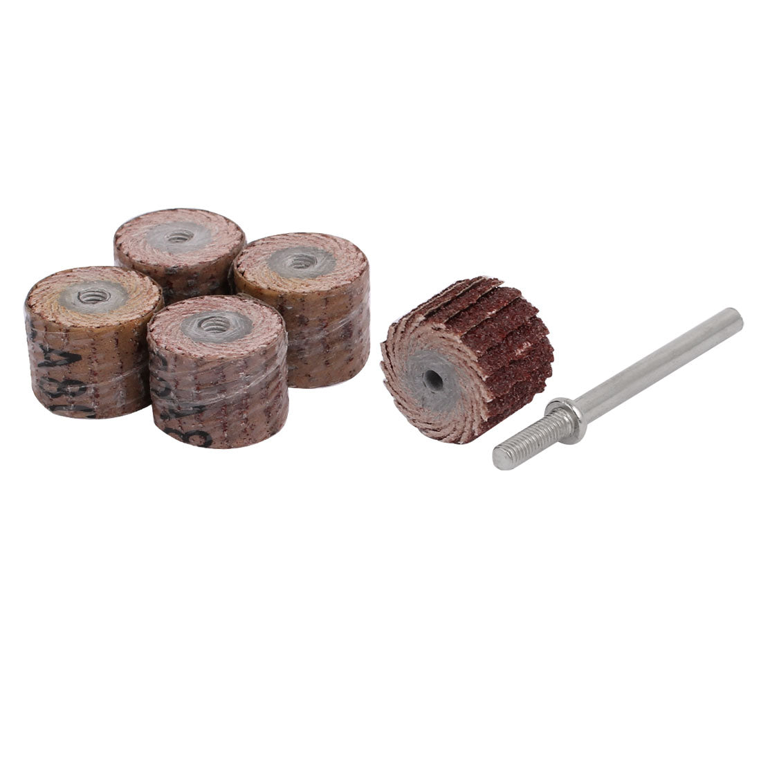 uxcell Uxcell 5pcs 13mm Dia 80 Grit Sandpaper Flap Sanding Wheel Grinding Head w Mandrel