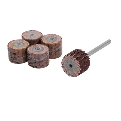 Harfington Uxcell 5pcs 13mm Dia 80 Grit Sandpaper Flap Sanding Wheel Grinding Head w Mandrel