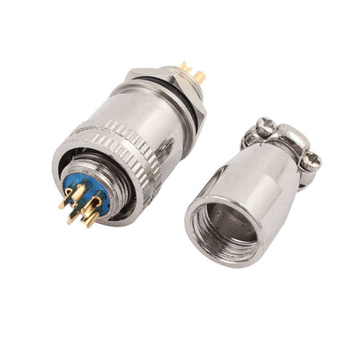 Harfington Uxcell XS9JK-5P AC 250V 6A 9mm Thread Metal Panel Male Female Aviation Connector Adapter