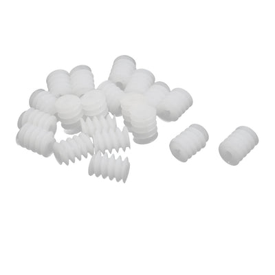 Harfington Uxcell 20PCS 6mm Thread Dia 8mm length Plastic Worm Gear for Toy Motor Reduction Box