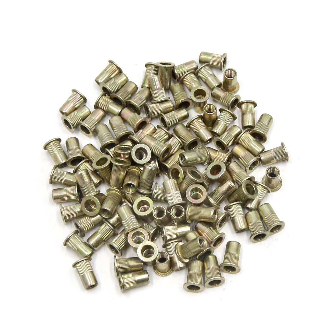 uxcell Uxcell 100pcs Steel M5 Automotive Car Flat Head Type Rivet Nut Insert Fastener