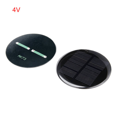 Harfington Uxcell 5Pcs 4V 80mA Poly Mini Round Solar Cell Panel Module DIY for Light Toys Charger 73mm Diameter