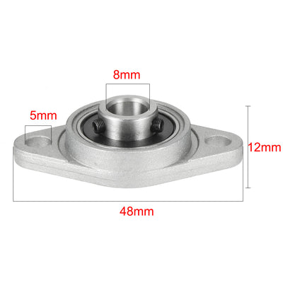 Harfington Uxcell 2pcs KFL08 8mm Bore, Zinc Alloy Pillow Block Flange Bearing, Self-Alignment