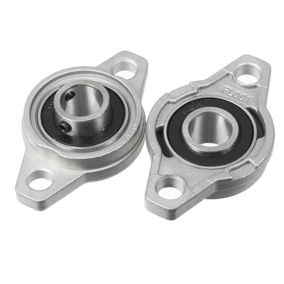 Harfington Uxcell 2pcs KFL001 12mm Bore, Zinc Alloy Pillow Block Flange Bearing, Self-Alignment