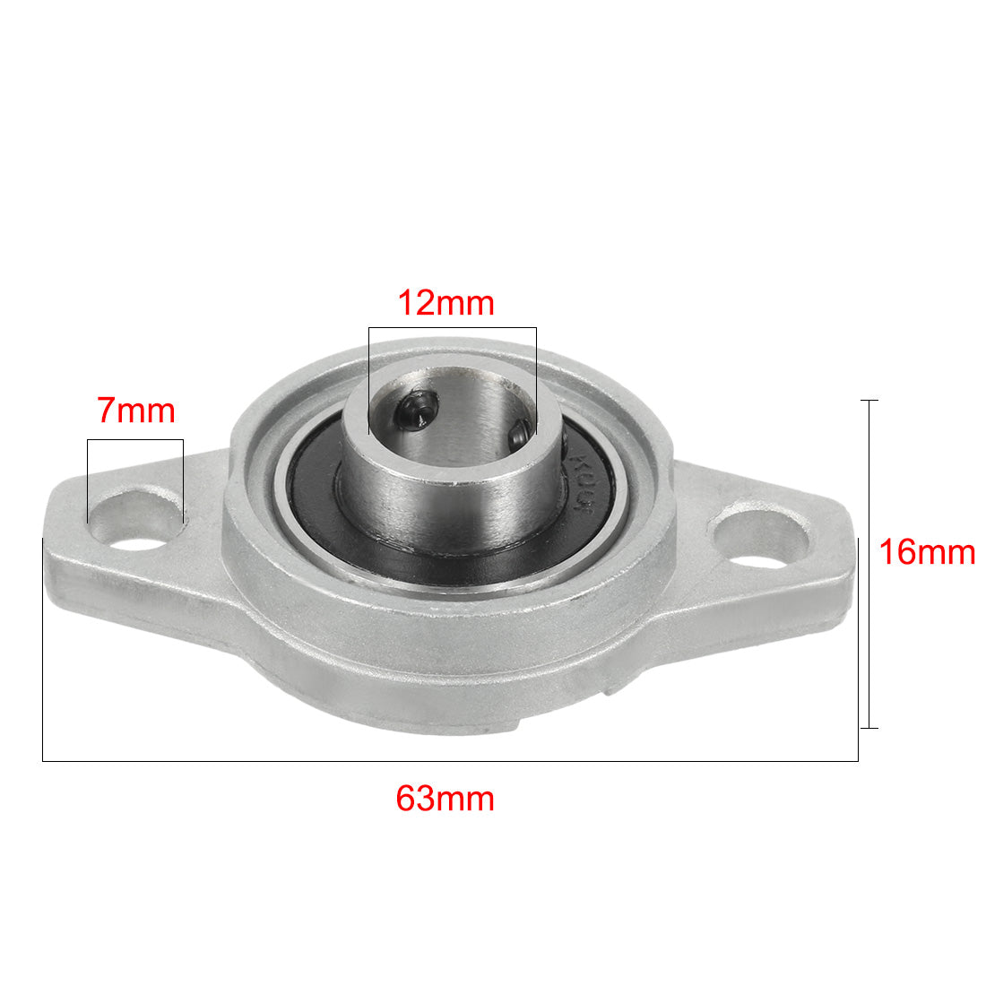 uxcell Uxcell 2pcs KFL001 12mm Bore, Zinc Alloy Pillow Block Flange Bearing, Self-Alignment