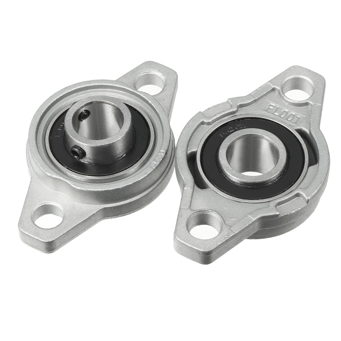 uxcell Uxcell 4pcs KFL001 12mm Bore, Zinc Alloy Pillow Block Flange Bearing, Self-Alignment