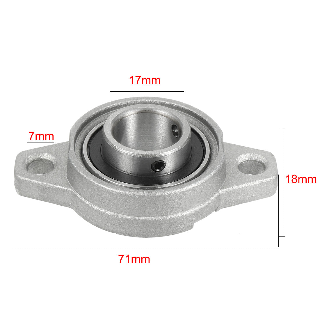 uxcell Uxcell 2stk. KFL003 Zinklegierung Pendelkugellager Stehlager Flanschlager 17mm