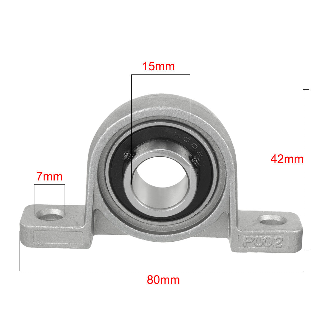 uxcell Uxcell 2pcs KP002 15mm Bore Zinc Alloy Inner Ball Mounted Pillow Block Insert Bearing