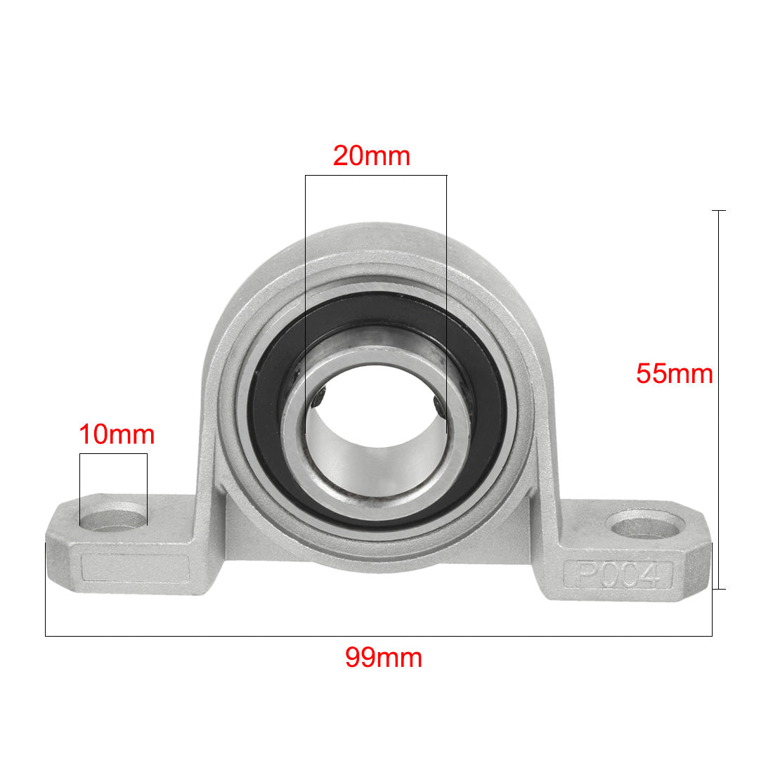 uxcell Uxcell KP004 20mm Bore Zinc Alloy Inner Ball Mounted Pillow Block Insert Bearing