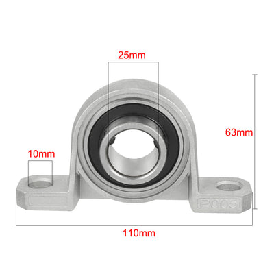 Harfington Uxcell KP005 25mm Bore Zinc Alloy Inner Ball Mounted Pillow Block Insert Bearing