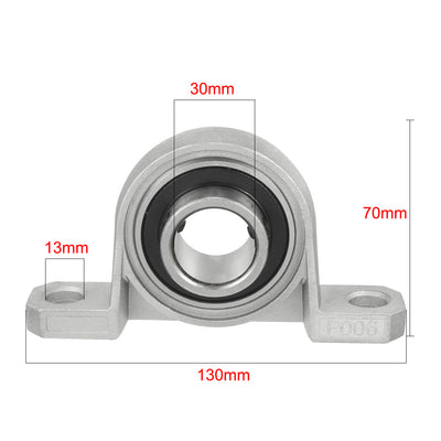 Harfington Uxcell KP006 30mm Bore Zinc Alloy Inner Ball Mounted Pillow Block Insert Bearing