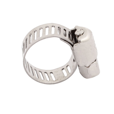 Harfington Uxcell 9mm-16mm Adjustable Range 8mm Width Stainless Steel  Gear Hose Clamp 30pcs