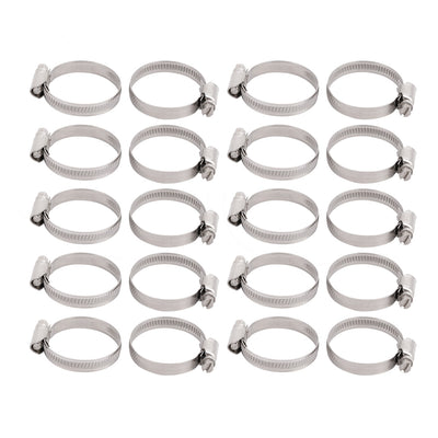 Harfington Uxcell 20Pcs 30mm to 45mm Dia Range Stainless Steel German Type Adjustable Hose Clamp Hoop