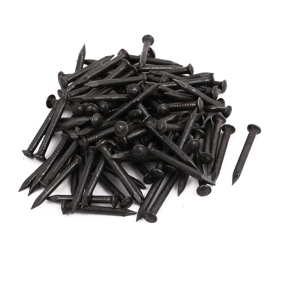 uxcell Uxcell 1-inch Length Carbon Steel Point Tip Wall Cement Nail Black 100pcs