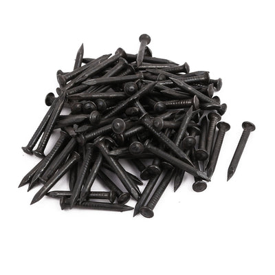 Harfington Uxcell 1-inch Length Carbon Steel Point Tip Wall Cement Nail Black 100pcs