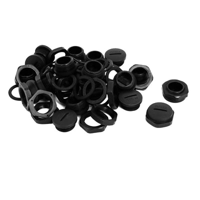 Harfington Uxcell PG13.5 Nylon Male Threaded Cable Gland Screw End Cap Cover Black 20pcs