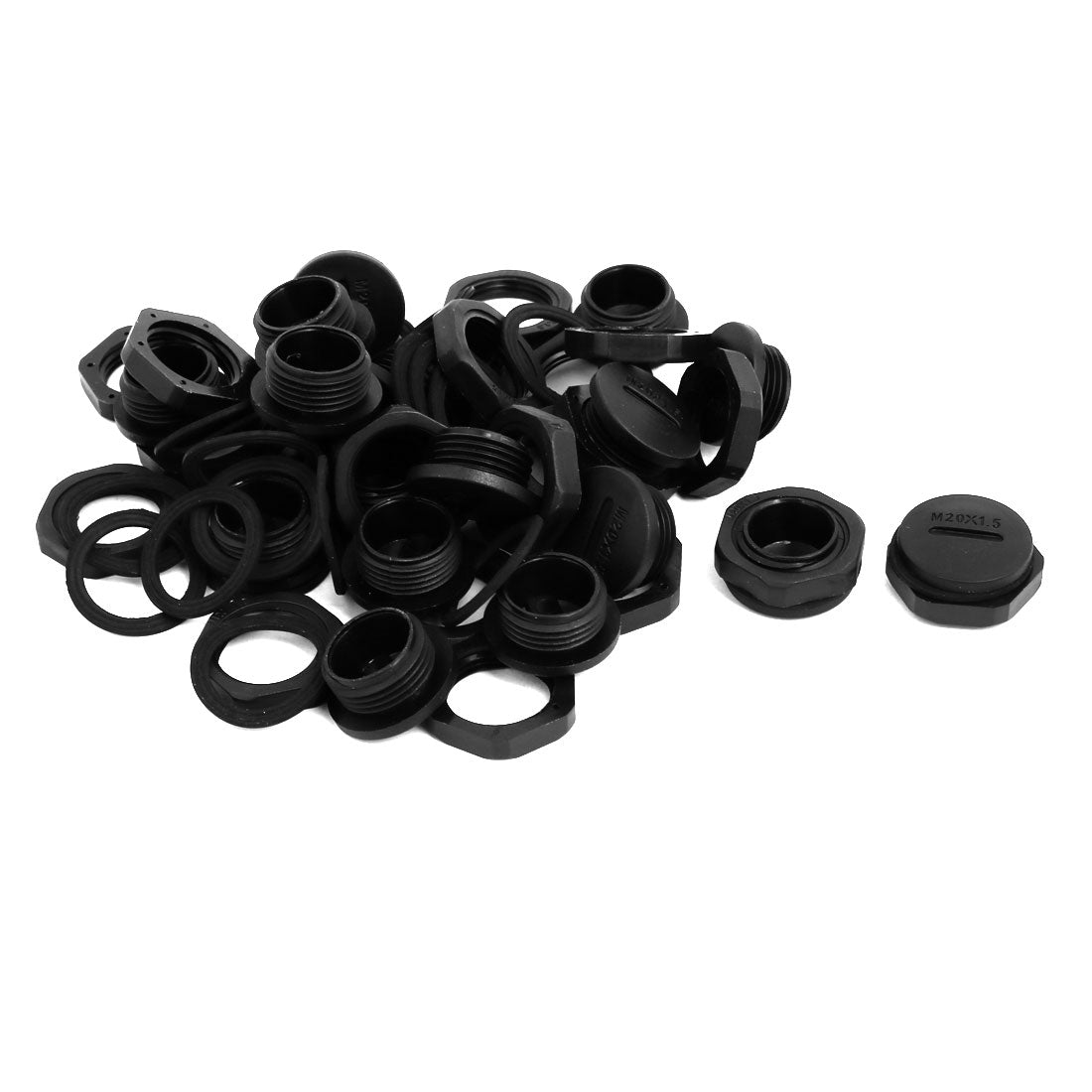 uxcell Uxcell 20 Stk. Kabel Verschraubungskappe M20x1,5mm Nylon Außengewinde Endkappe Schwarz