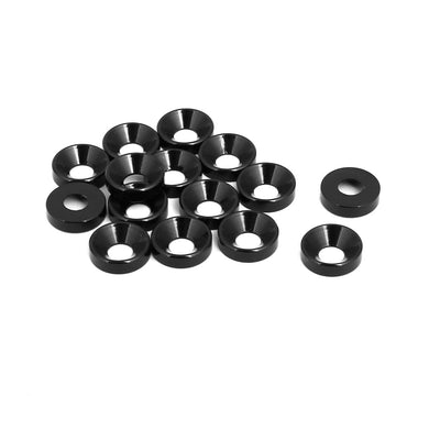 uxcell Uxcell M4 Aluminium Alloy Cup Head Engine Bay  Bumper Washer Black 15pcs